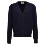 Klassieke Heren Cardigan voor Warmte en Stijl Ami Paris , Blue , Heren