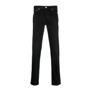 Slim Fit Jeans, 99% Katoen, 1% Elastaan Barba , Black , Heren