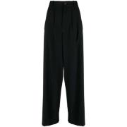 Zwarte Wijde Broek van Wol The Row , Black , Dames