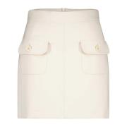 Elegante Minirok met Decoratieve Naden en Zakken Seductive , White , D...