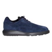 Blauwe Suède Veterschoenen met Kubuszool Hogan , Blue , Heren