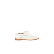 Witte leren derbies voor modebewuste vrouwen Anaki , Beige , Dames