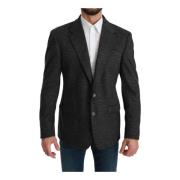 Gray Plaid Check Wool Formal Jacket Blazer Dolce & Gabbana Pre-owned ,...