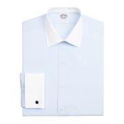 Lichtblauw Slim Fit Non-Iron Stretch Supima Katoenen Pinpoint Oxford O...