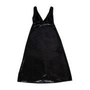 Black Embellished Velvet effect Dress Lardini , Black , Dames