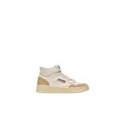 Vintage Distressed Leather Sneakers Autry , White , Dames