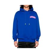 Blauwe hoodie met borstletters en achterontwerp Barrow , Blue , Heren