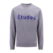 Grijze Sweatshirt met Logo Print Études , Gray , Heren