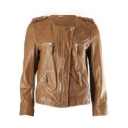 Gewatteerde Brunt Skinn Motorjack Isabel Marant Pre-owned , Brown , Da...