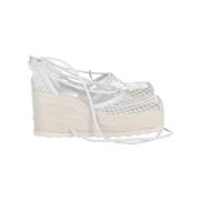 Leren hakken met mesh-bovenwerk Bottega Veneta Vintage , White , Dames