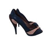 Pre-owned Suede heels Miu Miu Pre-owned , Blue , Dames