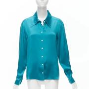Pre-owned Silk tops Gucci Vintage , Blue , Dames
