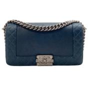 Pre-owned Leather handbags Chanel Vintage , Blue , Dames