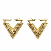 Pre-owned Metal earrings Louis Vuitton Vintage , Yellow , Dames