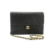 Pre-owned Leather chanel-bags Chanel Vintage , Black , Dames