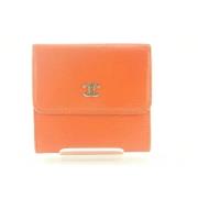 Pre-owned Leather wallets Chanel Vintage , Orange , Dames