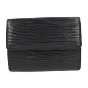 Pre-owned Leather wallets Louis Vuitton Vintage , Black , Heren