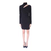 Zwarte jurk met uitgesneden schouder Costume National , Black , Dames