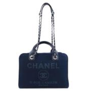 Blauwe Canvas Chanel Tas Chanel Vintage , Blue , Dames