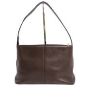 Pre-owned Leather handbags Burberry Vintage , Brown , Dames