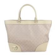 Vintage Canvas Schoudertas Gucci Vintage , Beige , Dames