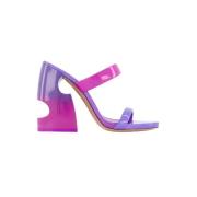 Leather sandals Off White , Purple , Dames