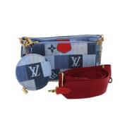 Pre-owned Canvas louis-vuitton-bags Louis Vuitton Vintage , Blue , Dam...