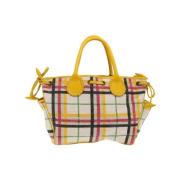 Tweedehands Multicolor Canvas Tote Tas Burberry Vintage , Yellow , Dam...