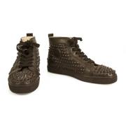 Pre-owned Leather sneakers Christian Louboutin Pre-owned , Brown , Dam...