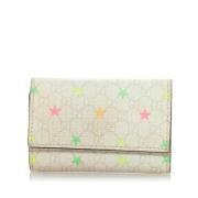 Tweedehands Witte Gecoate Canvas Gucci Sleuteletui Gucci Vintage , Whi...
