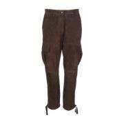 Leather Trousers P.a.r.o.s.h. , Brown , Dames