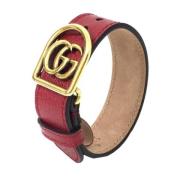 Tweedehands Rode Gucci Leren Armband Gucci Vintage , Red , Dames