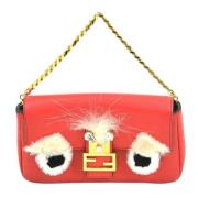 Rode leren Fendi Baguette - Tweedehands Fendi Vintage , Red , Dames