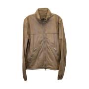 Pre-owned Leather outerwear Valentino Vintage , Brown , Dames
