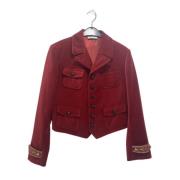 Pre-owned Velvet outerwear Saint Laurent Vintage , Red , Dames