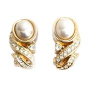 Pre-owned Metal earrings Dior Vintage , Yellow , Dames