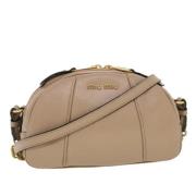 Pre-owned Leather shoulder-bags Miu Miu Pre-owned , Brown , Dames