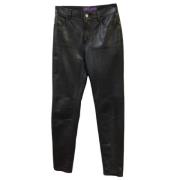 Pre-owned Leather bottoms Ralph Lauren Pre-owned , Black , Dames