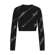 Sequin Logo Sweatshirt Rotate Birger Christensen , Black , Dames