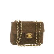 Tweedehands Bruin Suède Chanel Flap Tas Chanel Vintage , Brown , Dames