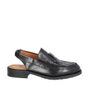 Stijlvolle handgemaakte zwarte leren loafers Billi Bi , Black , Dames