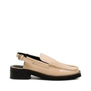 Leren Slingback Loafers Pavement , Beige , Dames