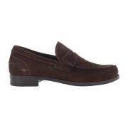 M18 Loafers van Nubuck Leer Antica Cuoieria , Brown , Heren