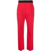 Straight Trousers Msgm , Red , Dames