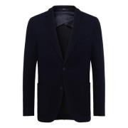 Wollen Jersey Blazer Stijl Bari Boggi Milano , Blue , Heren