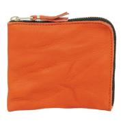 Gewassen Leren Portemonnee Comme des Garçons , Orange , Dames