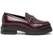 Bordeaux Leren Schoenen Nerogiardini , Red , Dames