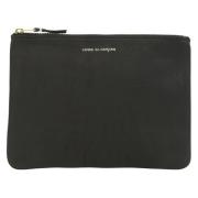 Gewassen leren etui met logo print Comme des Garçons , Black , Dames