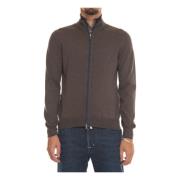 Slim Fit Wollen Cardigan Gran Sasso , Brown , Heren