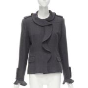 Pre-owned Wool outerwear Valentino Vintage , Gray , Dames